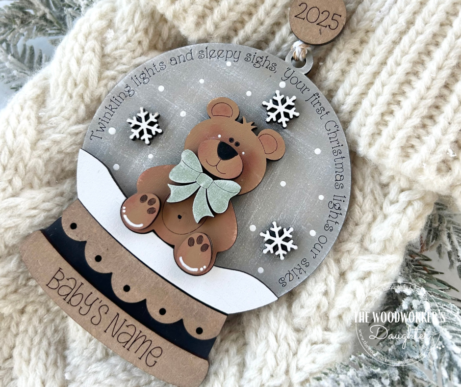 Baby Bear First Christmas - Personalized Ornament