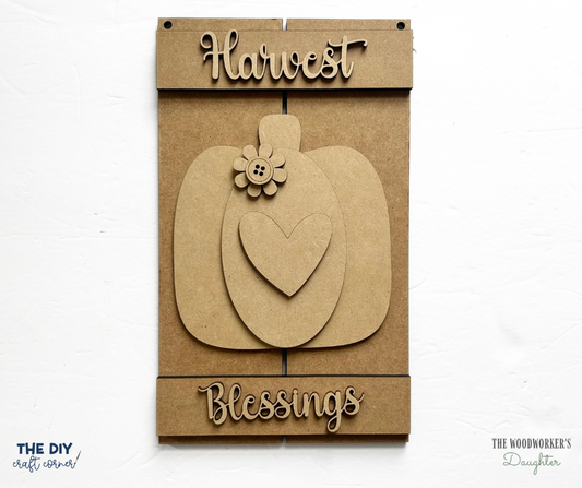 Harvest Blessings Pallet Sign – Wood Cuts