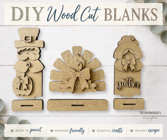 Harvest Friends Shelf Sitters – Wood Cuts