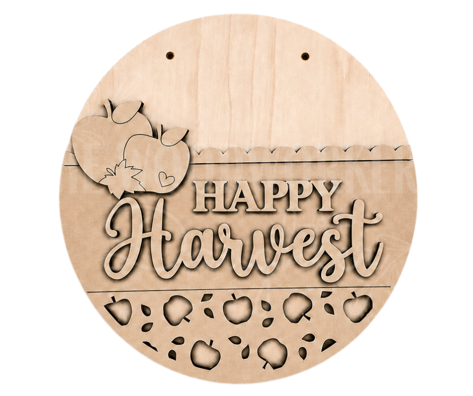 Happy Harvest Door Round – Wood Cuts
