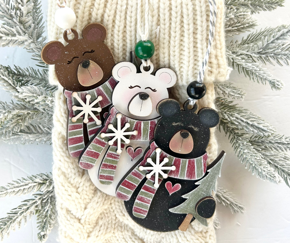 Cozy Christmas Bear Ornament