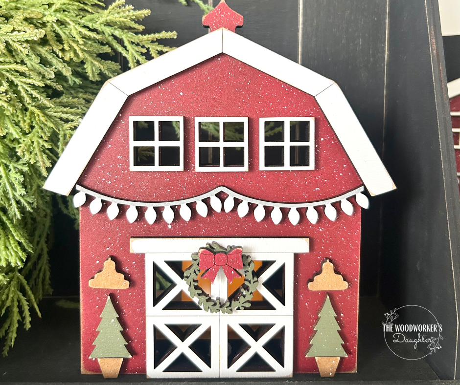 Christmas Barn Votive Holder