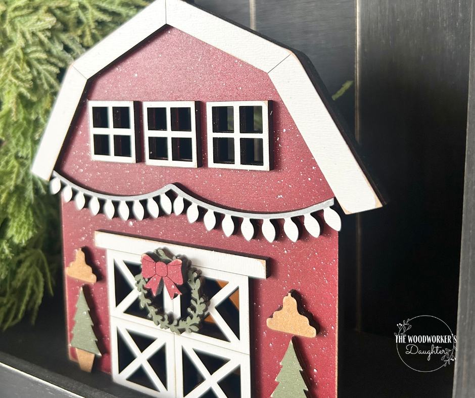 Christmas Barn Votive Holder