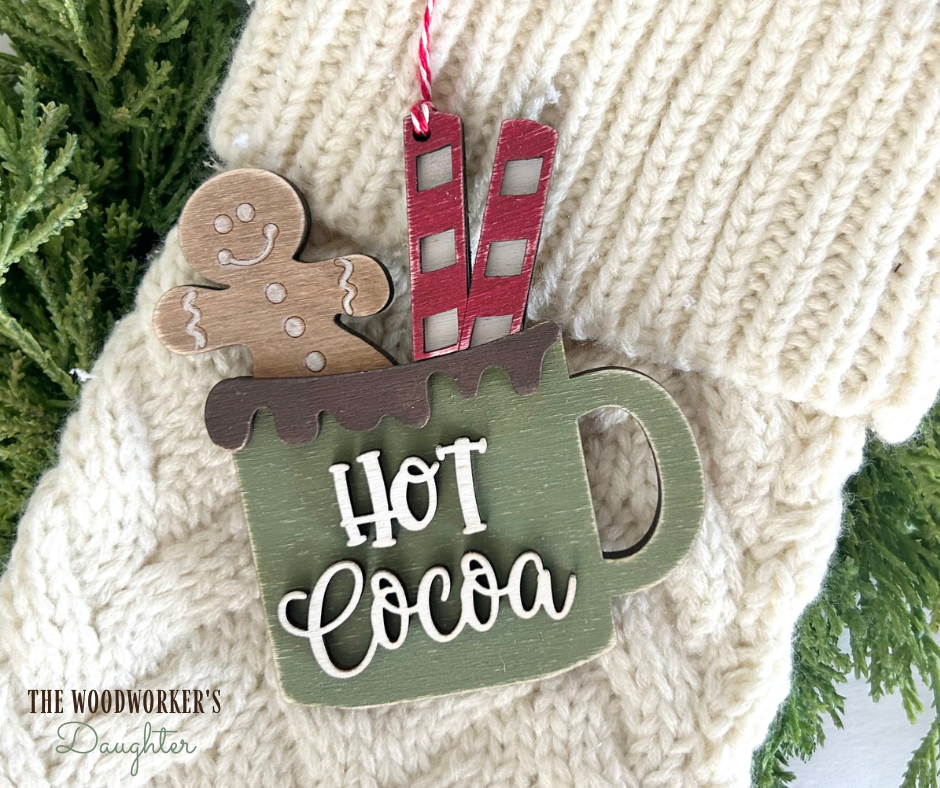 Hot Cocoa Wood Ornament