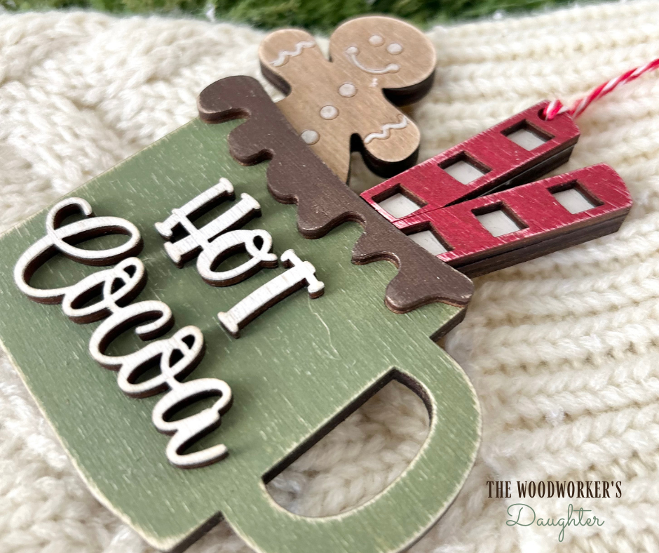 Hot Cocoa Wood Ornament