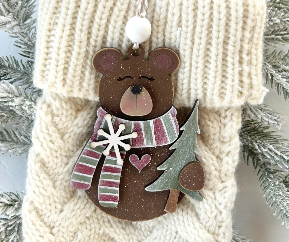 Cozy Christmas Bear Ornament