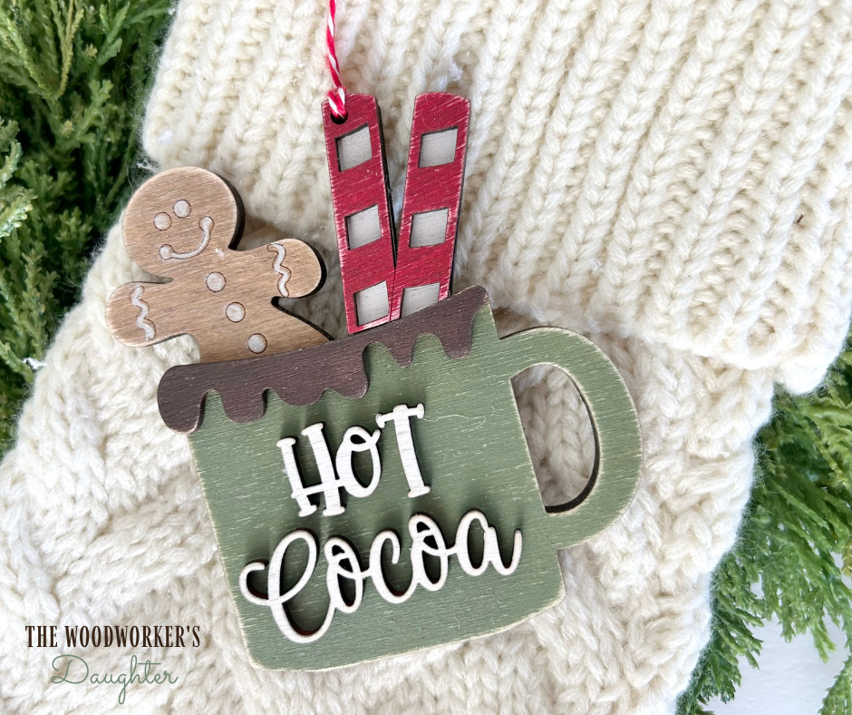 Hot Cocoa Wood Ornament