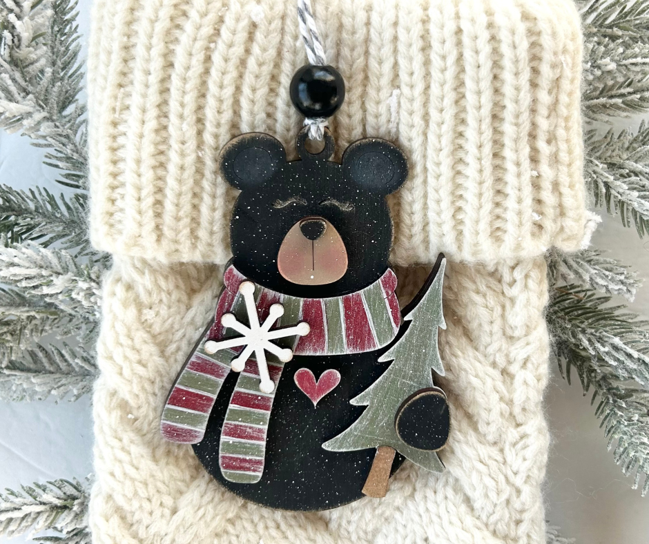 Cozy Christmas Bear Ornament