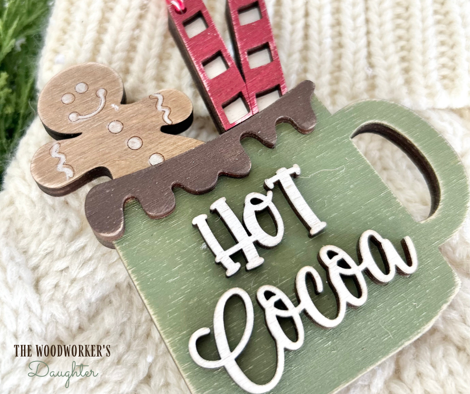 Hot Cocoa Wood Ornament