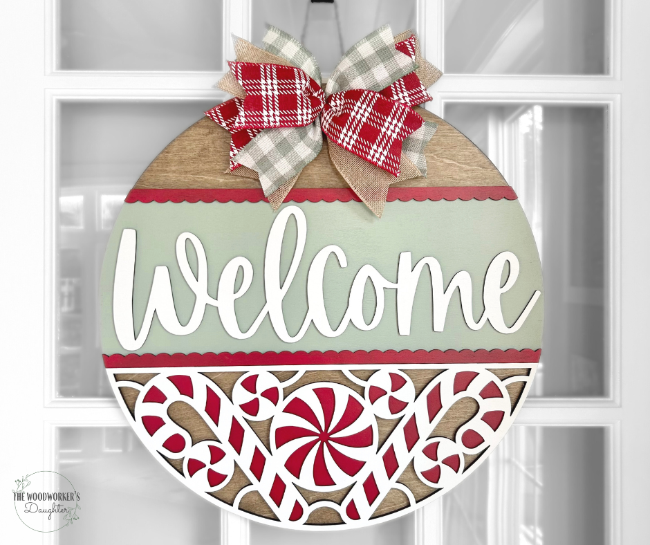 Peppermint 18" Round Door Hanger