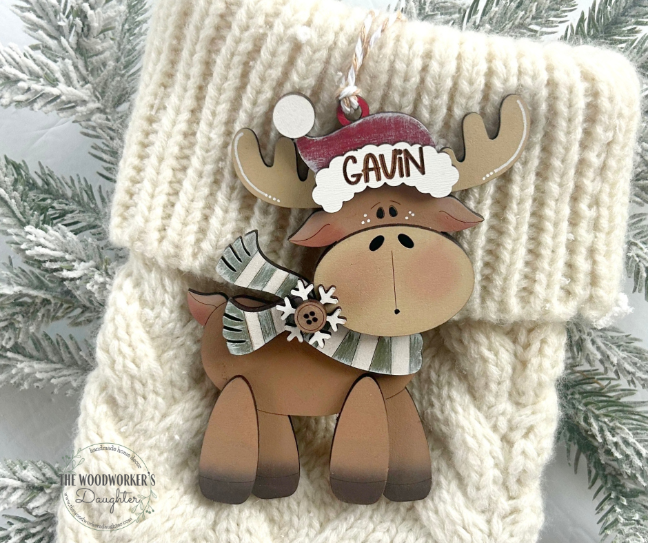 Merry Moose Personalized Ornament