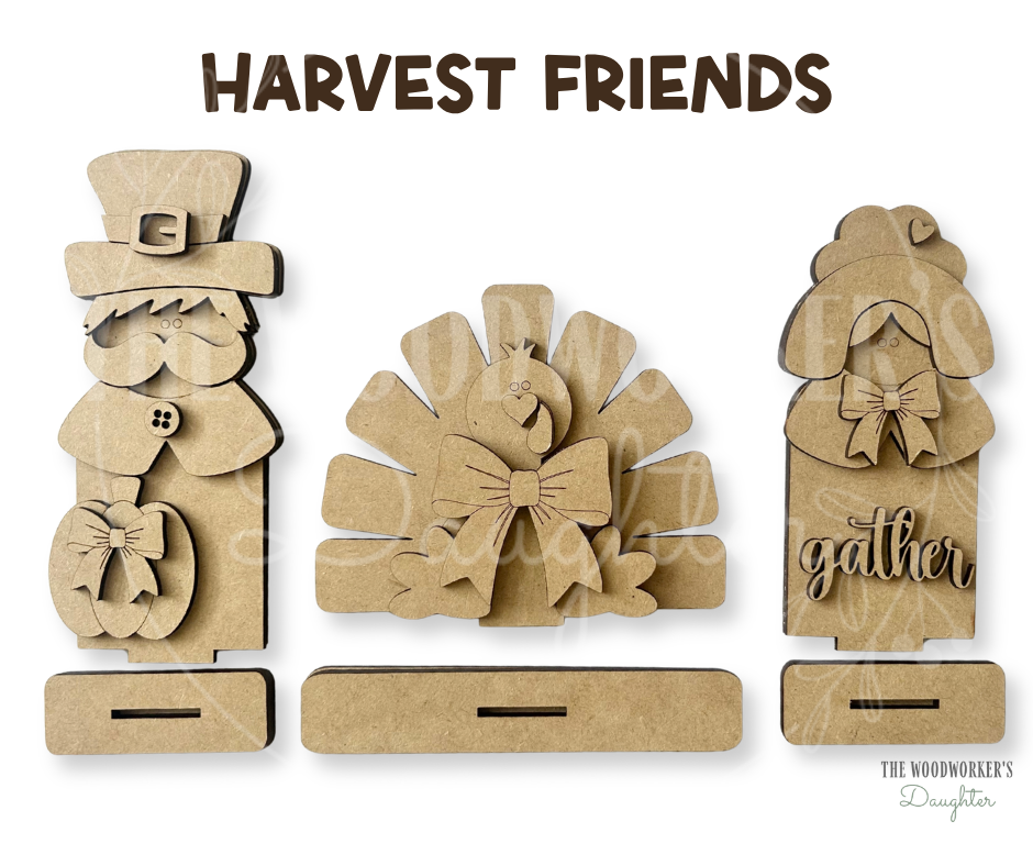 Harvest Friends Shelf Sitters – Wood Cuts