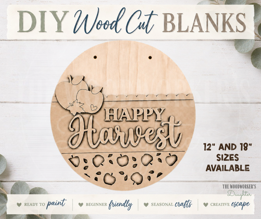 Happy Harvest Door Round – Wood Cuts