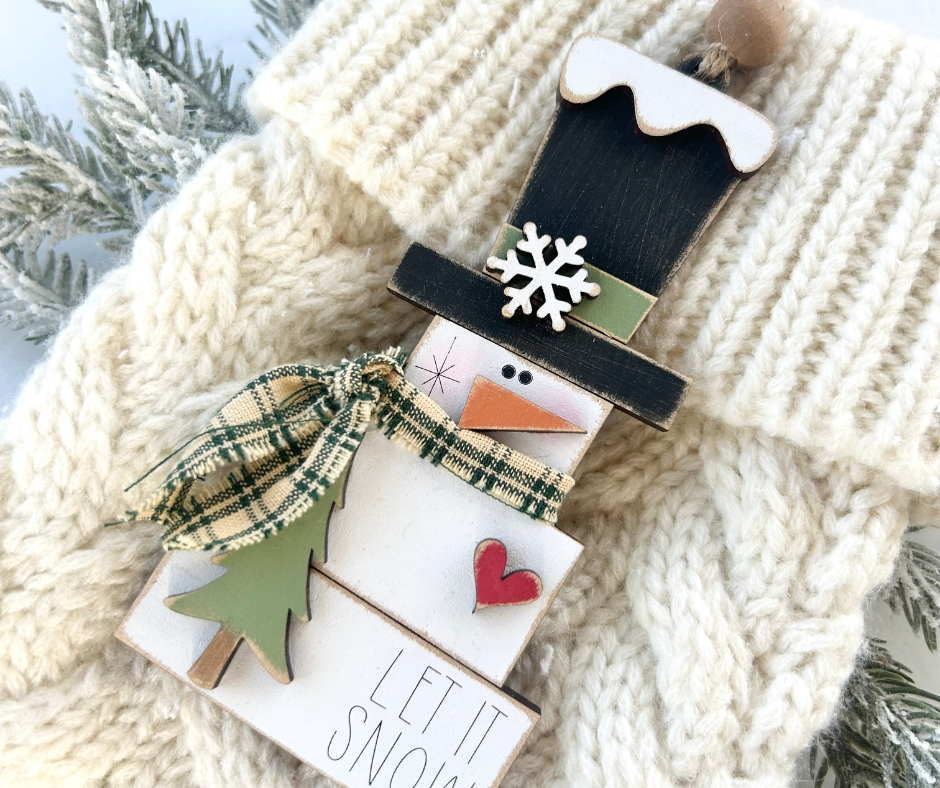 Stacked Block Snowman Ornament