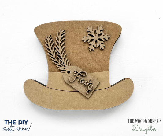 Chunky Snowman Hat Shelf Sitter – Wood Cuts
