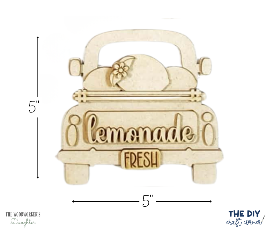 Fresh Lemon Tray Decor Set – Wood Cuts