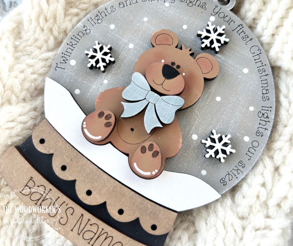 Baby Bear First Christmas - Personalized Ornament
