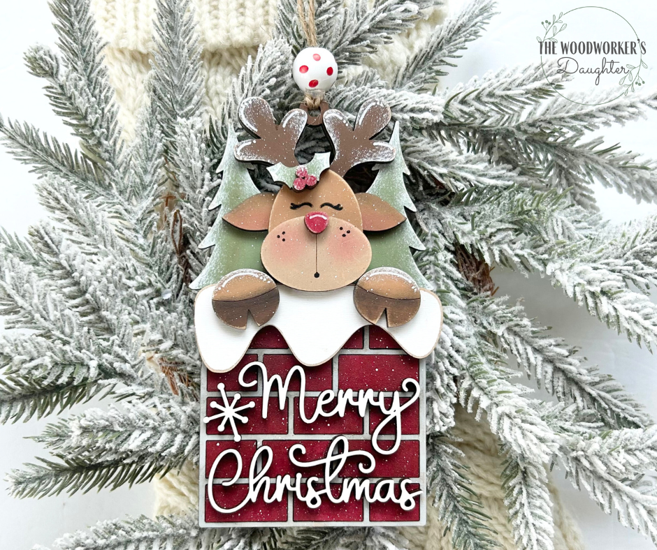 Reindeer Chimney Ornament and Gift Card Holder