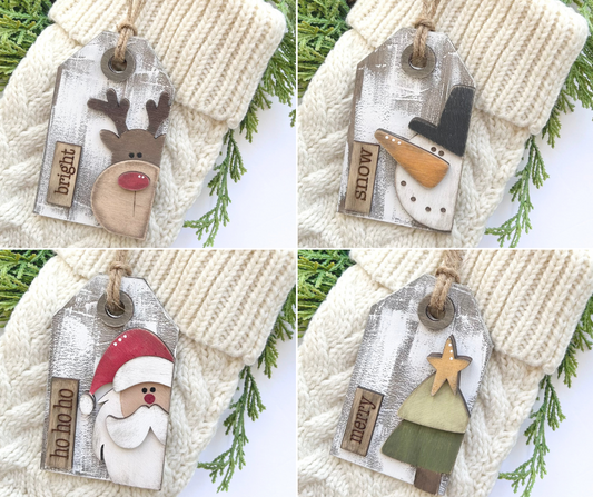 Wood Tag Christmas Ornaments