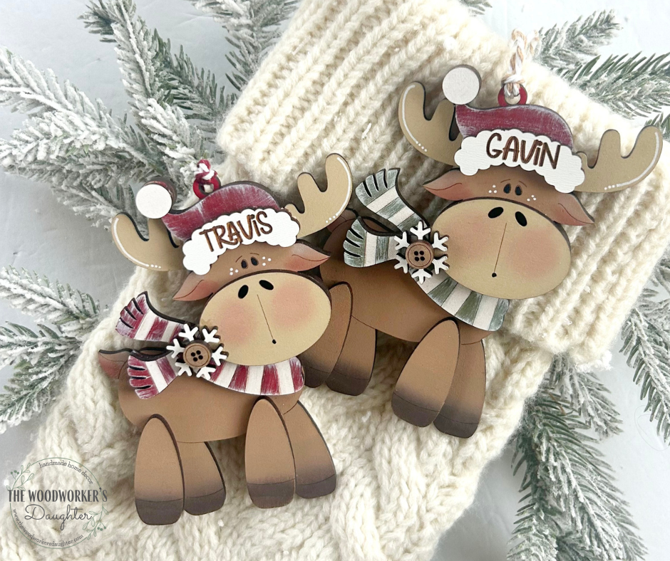 Merry Moose Personalized Ornament