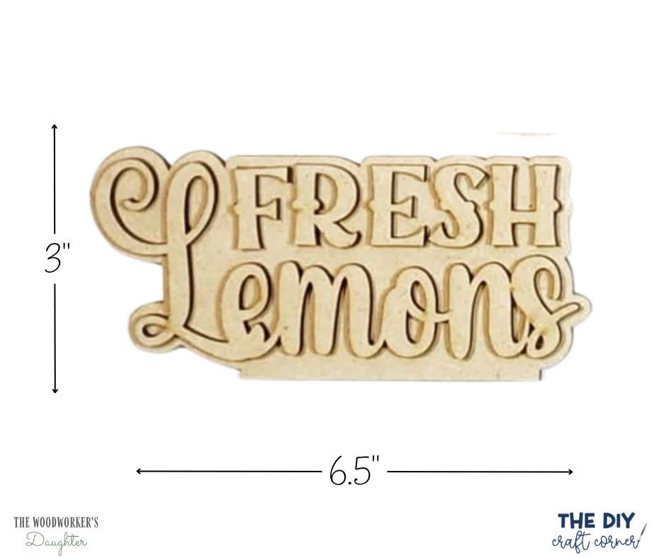 Fresh Lemon Tray Decor Set – Wood Cuts