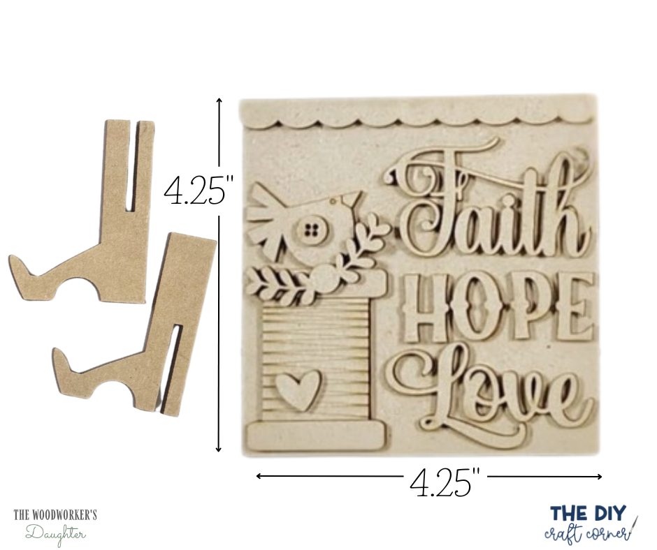 Farmhouse Keepsakes Tray Decor Set – Wood Cuts