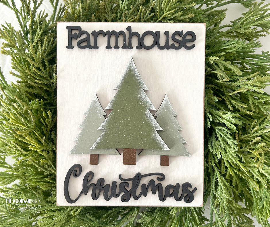 Farmhouse Christmas Insert for Interchangeable Farmhouse Frame