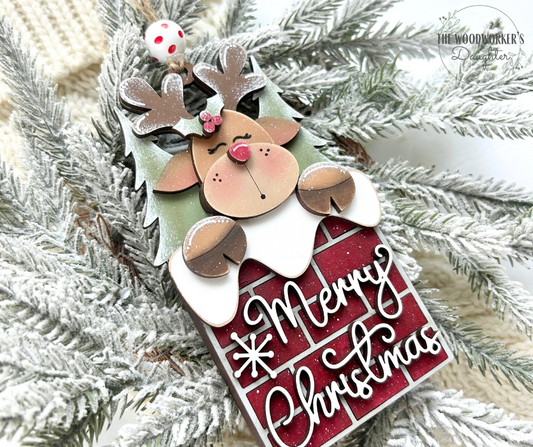 Reindeer Chimney Ornament and Gift Card Holder