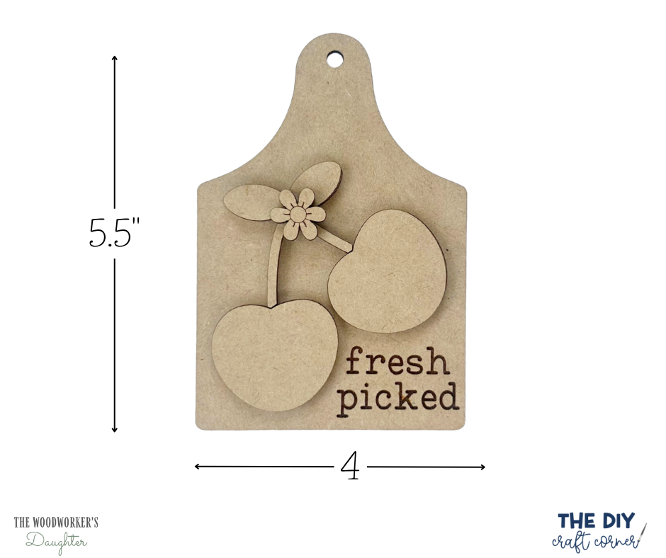 Fresh Picked Cherries Tray Decor Set – Wood Cuts