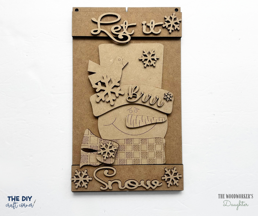 Snowman Pallet Sign – Wood Cuts