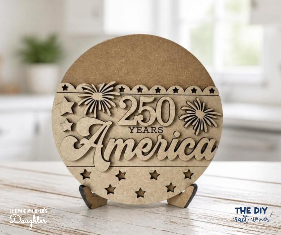 America 250 Tabletop Decor – Wood Cuts