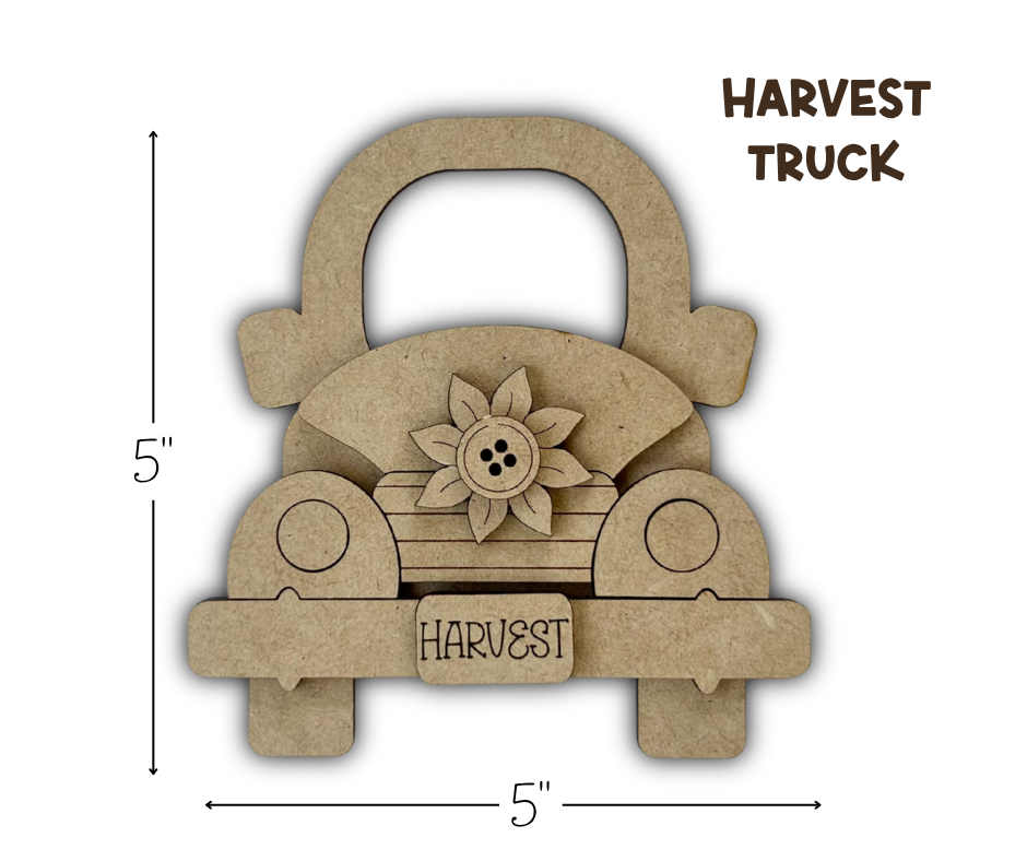 Sunflower Market Tray Decor Set – Wood Cuts