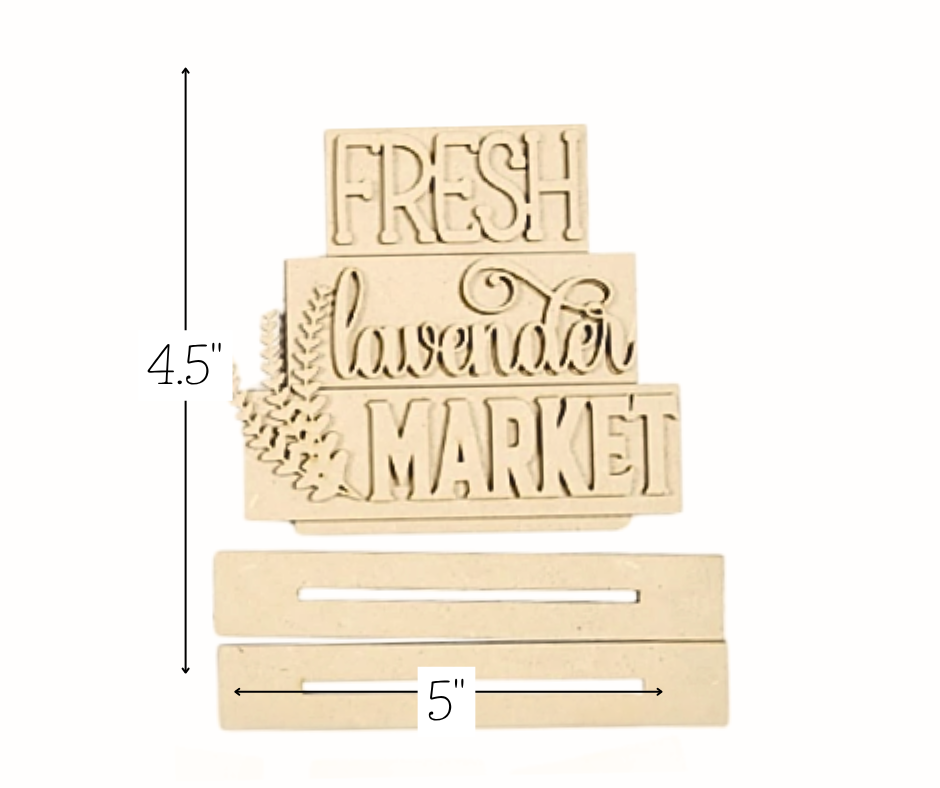 Lavender Fields Tray Decor Set – Wood Cuts