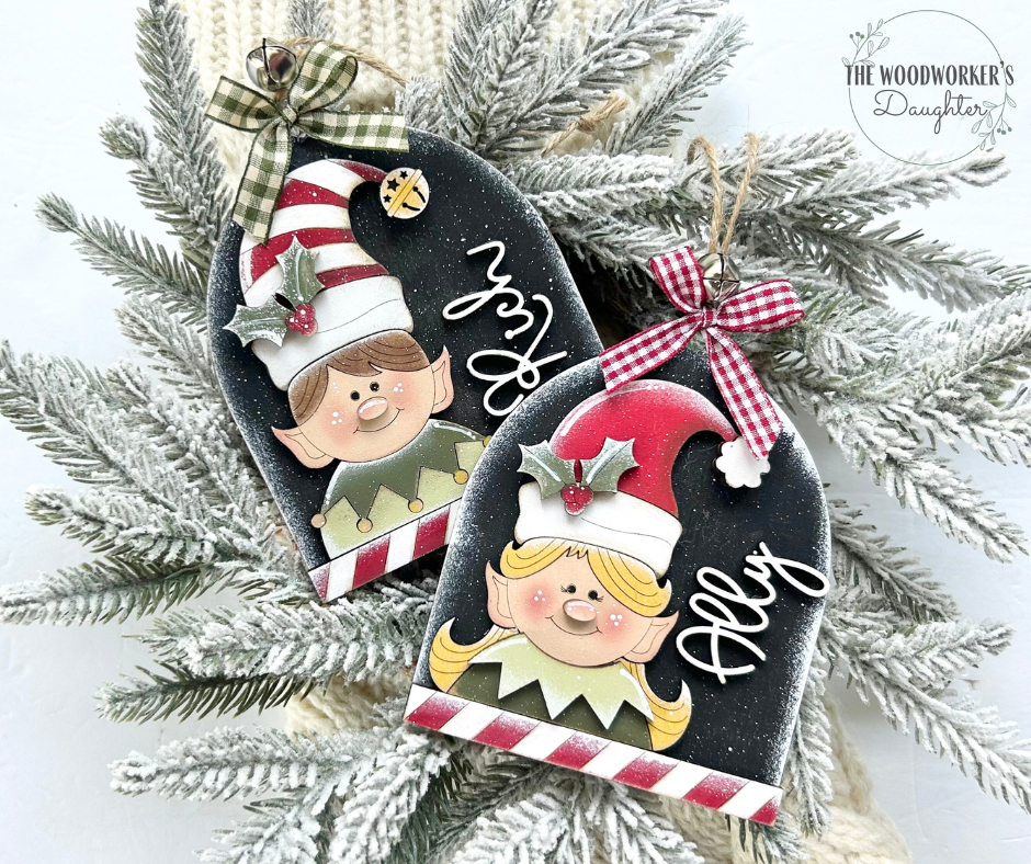 Personalized Elf Wood Ornament