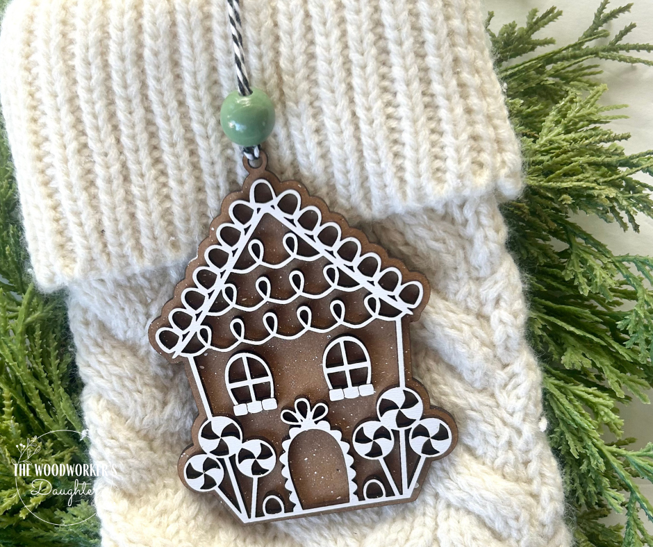 Mini Gingerbread House Wood Ornaments