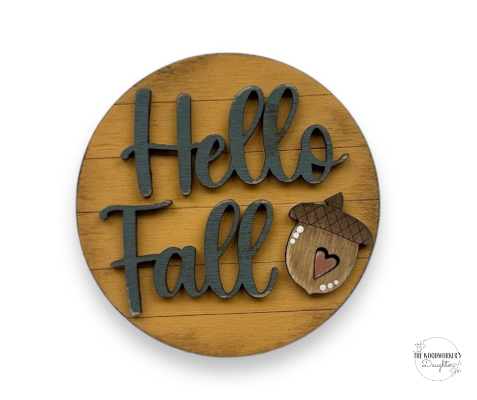 Hello Fall Acorn 3" Interchangeable Insert