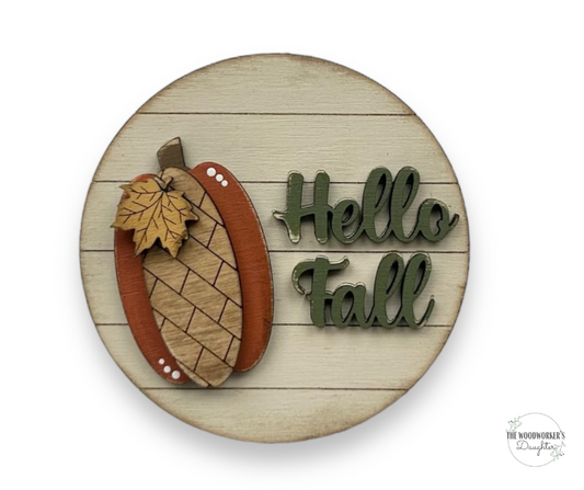 Hello Fall Pumpkin 3" Interchangeable Insert