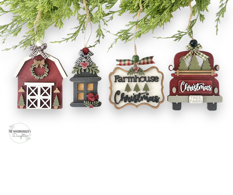 Farmhouse Wood Ornament Collection