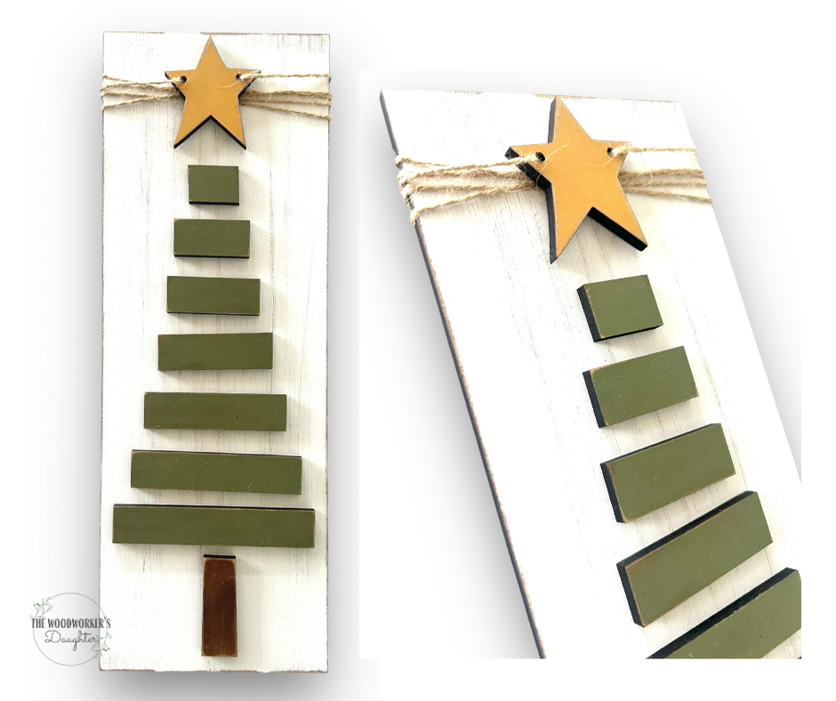 Farmhouse Christmas Tree Shelf Leaner