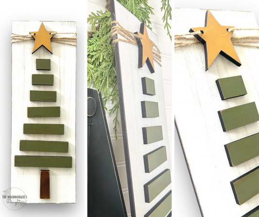 Farmhouse Christmas Tree Shelf Leaner