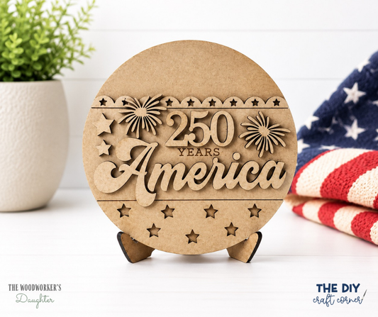 America 250 Tabletop Decor – Wood Cuts