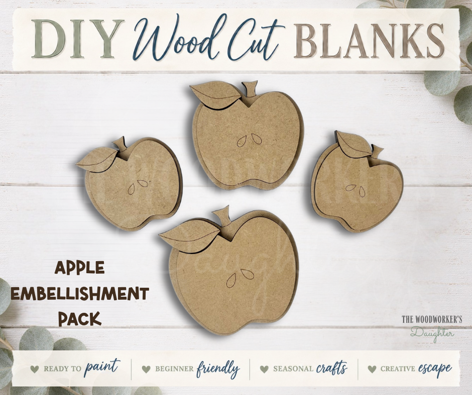 Apple Embellishment Packs – Wood Cuts