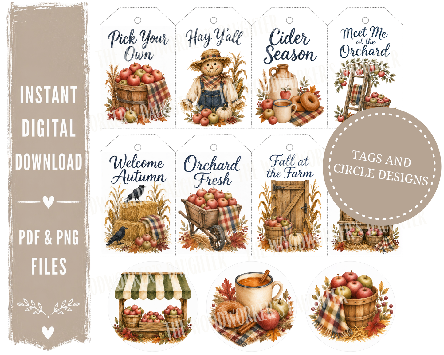 Apple Market Printable Collection | Apple Graphics for Wood Crafts, Decoupage & DIY Decor