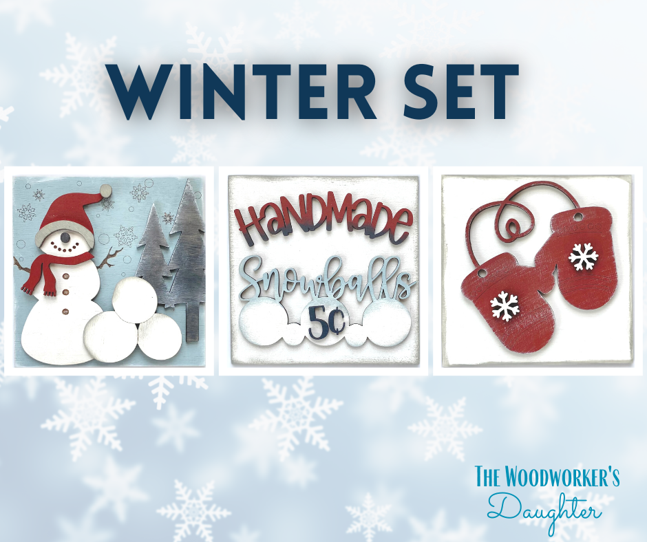 Interchangeable WINTER - HANDMADE SNOWBALLS Insert Set